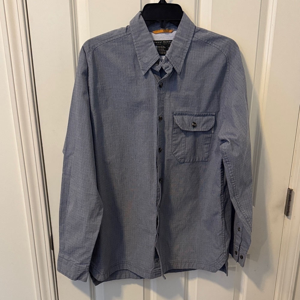 Royal Robbins Blue Long-Sleeve Casual Button-Down Shirt